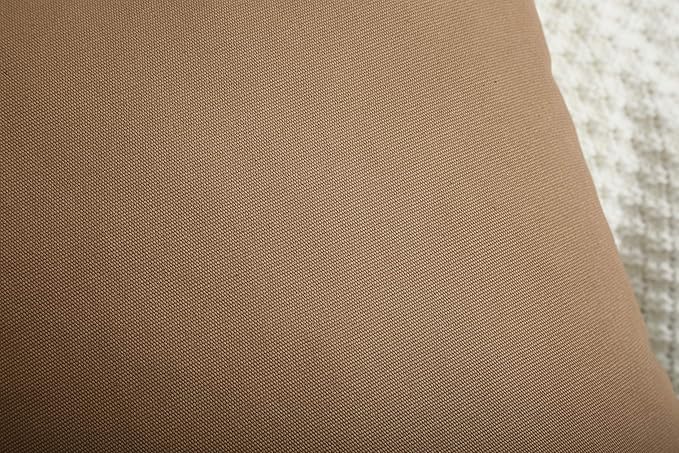 TangDepot Set of 2 Handmade Decorative Solid 100% Cotton Canvas Throw Pillow Covers/Cushion Covers, 45 Colors Available - (16"x16" 2 Pieces, Light Coffee)