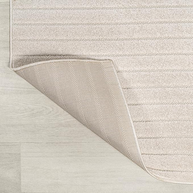 Eyely NCS101A-28 Scandinavian Odense Minimalist Angle Geometric Indoor Runner Rug, Modern, Contemporary, Coastal, Bohemian, Bedroom, Kitchen, Living Room, Non Shedding, Ivory/Cream, 2' x 8'