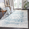 SAFAVIEH Madison Collection Accent Rug - 3' x 5', Teal & Ivory, Snowflake Medallion Distressed Design, Non-Shedding & Easy Care, Ideal for High Traffic Areas in Foyer, Living Room, Bedroom (MAD603J)