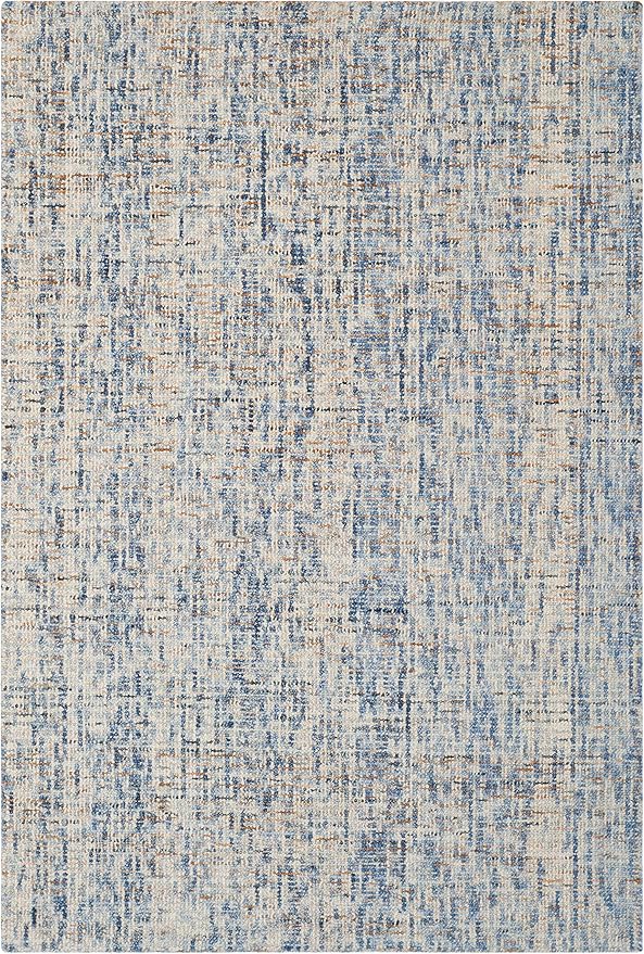 SAFAVIEH Abstract Collection Accent Rug - 2'3" x 4', Dark Blue & Rust, Handmade Wool, Ideal for High Traffic Areas in Entryway, Living Room, Bedroom (ABT468C)