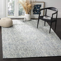 SAFAVIEH Abstract Collection Area Rug - 6' x 9', Blue & Charcoal, Handmade Wool, Ideal for High Traffic Areas in Living Room, Bedroom (ABT468B)