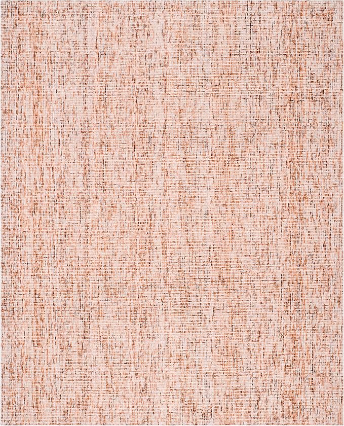 SAFAVIEH Abstract Collection Area Rug - 10' x 14', Beige & Rust, Handmade Wool, Ideal for Living Room, Bedroom, Dining Room (ABT468A-10)