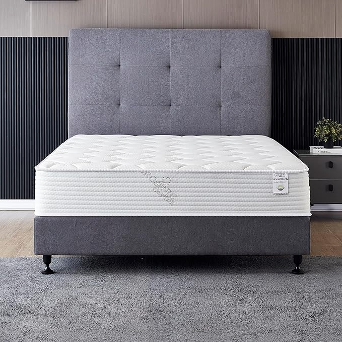 Queen Size Mattress - 10 Inch Cool Memory Foam & Spring Hybrid Mattress with Breathable Cover - Comfort Plush Euro Pillow Top - Rolled in a Box - Oliver & Smith