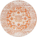SAFAVIEH Madison Collection Area Rug - 5'3" Round, Orange & Ivory, Snowflake Medallion Distressed Design, Non-Shedding & Easy Care, Ideal for High Traffic Areas in Living Room, Bedroom (MAD603P)