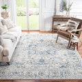 SAFAVIEH Madison Collection Area Rug - 9' Square, Grey & Ivory, Snowflake Medallion Distressed Design, Non-Shedding & Easy Care, Ideal for High Traffic Areas in Living Room, Bedroom (MAD603F)