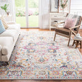 SAFAVIEH Madison Collection Area Rug - 9' x 12', Purple Pink Fuchsia & Ivory, Boho Chic Distressed Design, Non-Shedding & Easy Cleaning, Ideal for Living Room, Bedroom, Office, Dining Space (MAD603R)