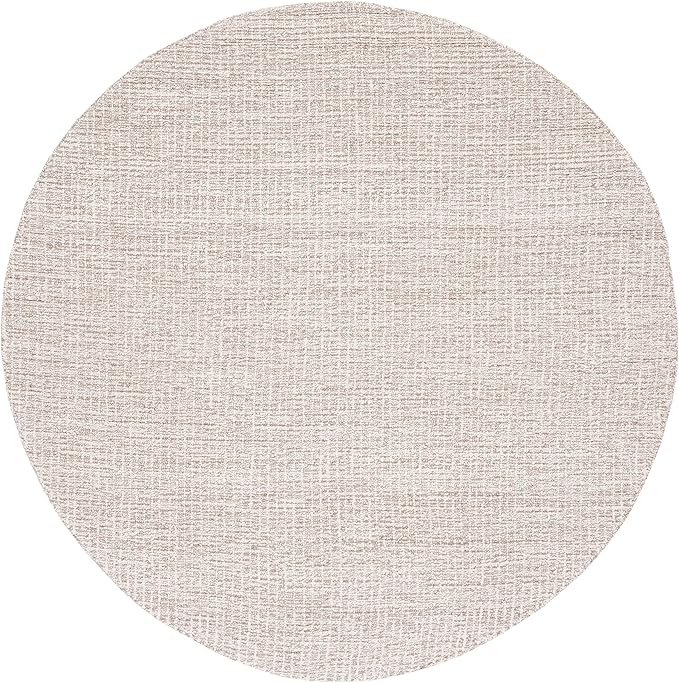 SAFAVIEH Abstract Collection Area Rug - 12' Round, Ivory & Grey, Handmade Wool, Ideal for Living Room, Bedroom, Dining Space (ABT468G)