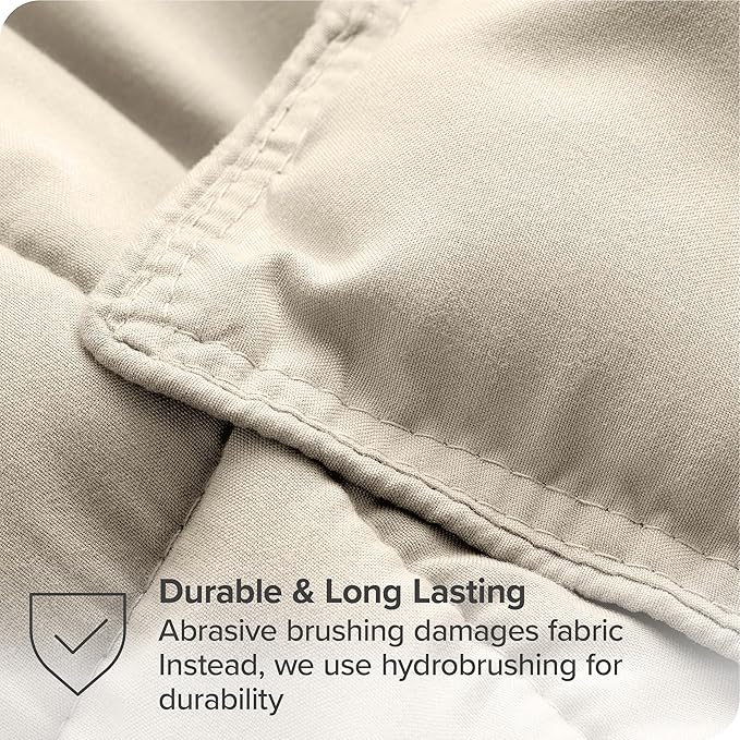 Bare Home Bed-in-A-Bag 8 Piece Comforter & Sheet Set - Split King - Goose Down Alternative - Ultra-Soft 1800 Premium Bedding Set (Split King, Sand/Sand)
