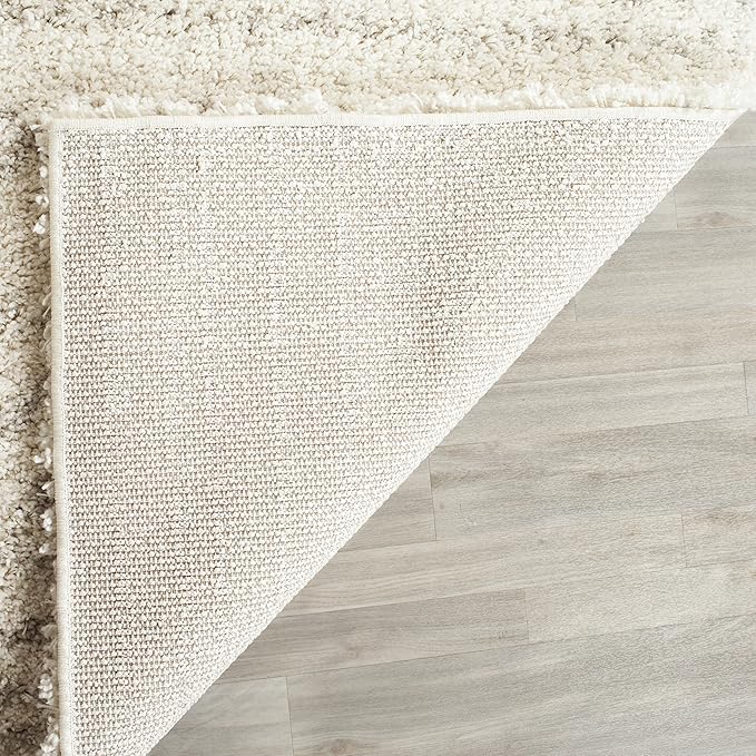 SAFAVIEH Arizona Shag Collection Runner Rug - 2'3" x 18', Ivory & Beige, Moroccan Design, Non-Shedding & Easy Care, 1.6-inch Thick Ideal for High Traffic Areas in Living Room, Bedroom (ASG741A)