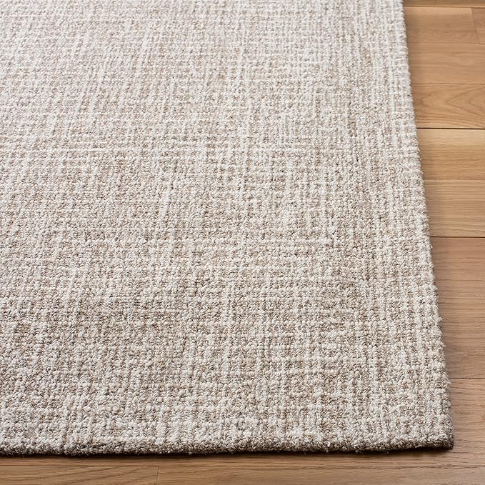 SAFAVIEH Abstract Collection Area Rug - 6' x 9', Ivory & Grey, Handmade Wool, Ideal for High Traffic Areas in Living Room, Bedroom (ABT468G)