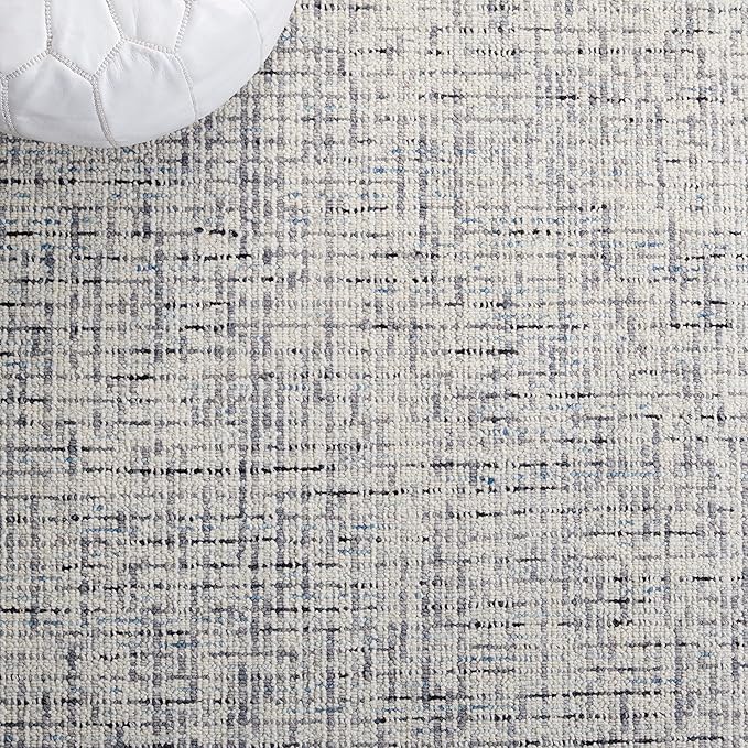 SAFAVIEH Abstract Collection Area Rug - 10' x 14', Grey & Ivory, Handmade Wool, Ideal for High Traffic Areas in Living Room, Bedroom (ABT468J)