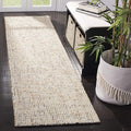SAFAVIEH Abstract Collection Runner Rug - 2'3" x 14', Gold & Blue, Handmade Wool, Ideal for High Traffic Areas in Living Room, Bedroom (ABT468D)