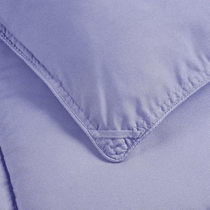 Chezmoi Collection 3-Piece All Season Oversized King Comforter Set Lavender, Soft Quilted Down Alernative Duvet Insert with Corner Tabs, Lightweight Microfiber Bedding, 110 x 96 Inches