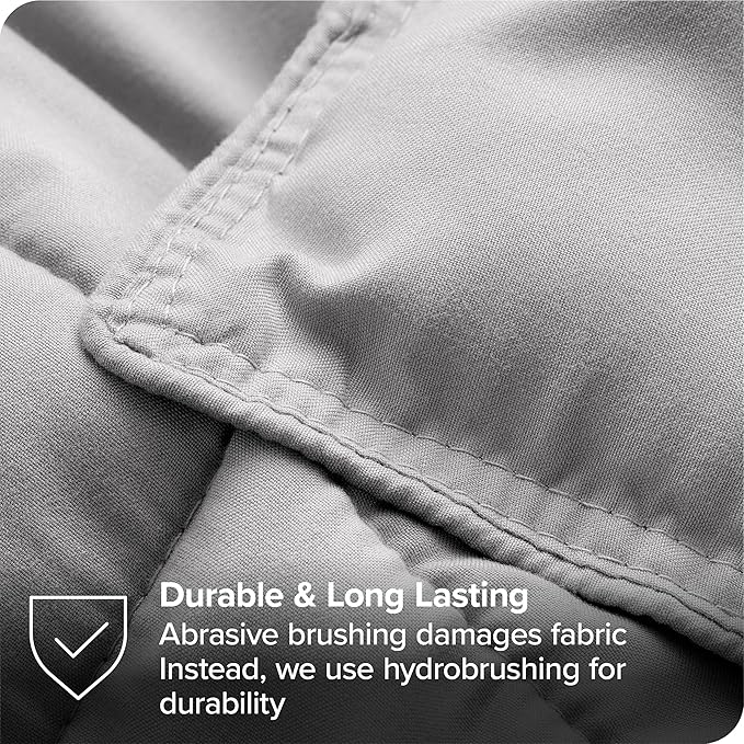 Bare Home Bed-in-A-Bag 7 Piece Comforter & Sheet Set - Queen - Goose Down Alternative - Ultra-Soft 1800 Premium - Bedding Set (Queen, Light Grey/Light Grey)