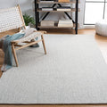 SAFAVIEH Abstract Collection Accent Rug - 4' Square, Light Grey & Ivory, Handmade Wool, Ideal for Living Room, Bedroom, Dining Room (ABT468F-4SQ)