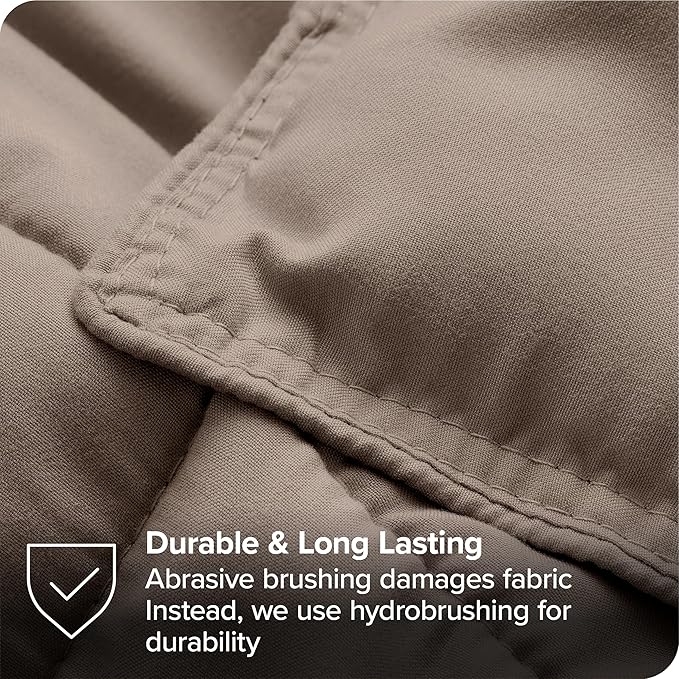 Bare Home Bed-in-A-Bag 7 Piece Comforter & Sheet Set - California King - Goose Down Alternative - Ultra-Soft 1800 Premium Bed Set (Cal King, Taupe/Taupe)