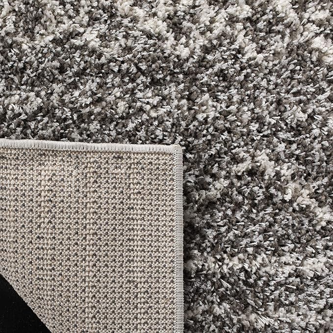 SAFAVIEH Arizona Shag Collection Area Rug - 3'2" Square, Brown & Ivory, Moroccan Design, Non-Shedding & Easy Care, 1.6-inch Thick Ideal for High Traffic Areas in Living Room, Bedroom (ASG741B)