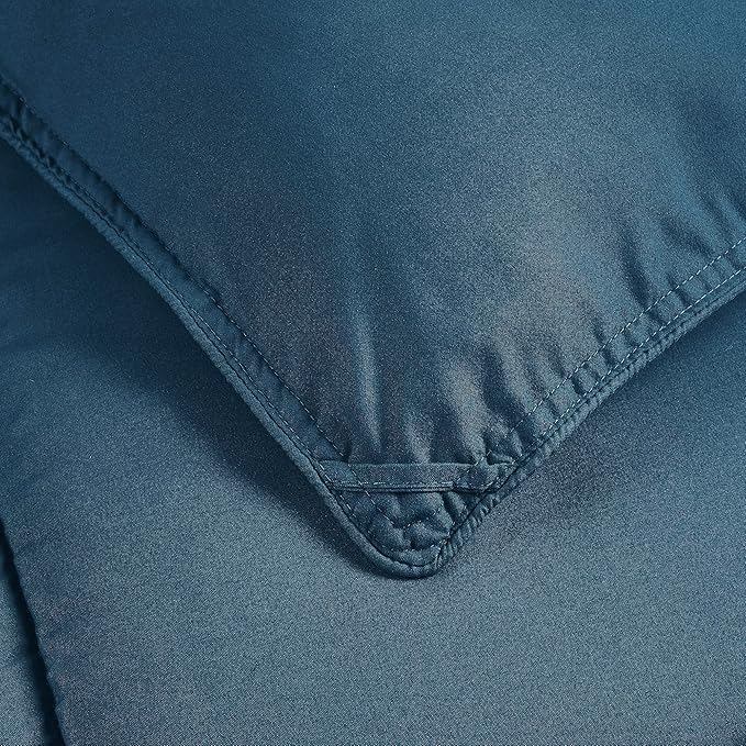 Chezmoi Collection 3-Piece All Season Queen Comforter Set Teal, Soft Quilted Down Alernative Duvet Insert with Corner Tabs, Lightweight Microfiber Bedding, 88 x 88 Inches